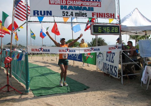 carlos3 Carlos Conceicao was the second Brazilian endurance triathlete across the finish line Sunday, Nov. 30, 2008 at Old Airport Beach Park. He started the final day in 10th spot, but his run time likely will move him up to seventh or eighth overall for the 2008 Ultraman.