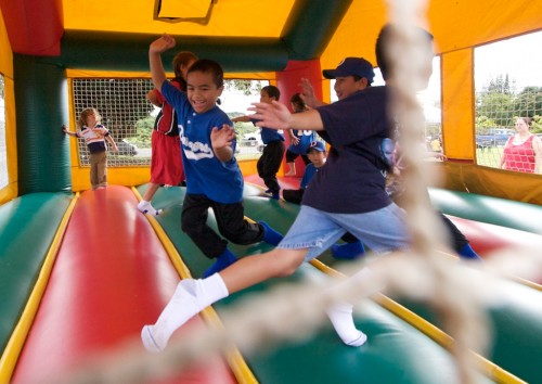 20090110_party-bouncer Kids jump in the party bouncer during the Family Fun Day at Kurtistown Park.