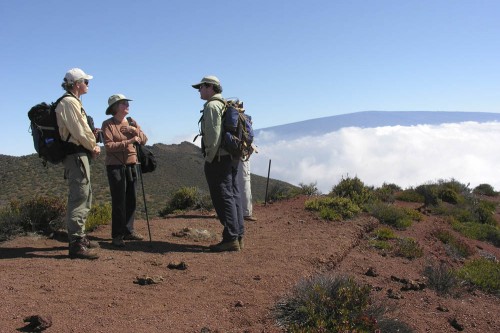 where-the-mountain-touches-the-sky-atop-hualalai Hawai‘i Volcanoes Institute on Holoholo Hualalai, a rocky scramble in Hawai‘i Forest & Trail's Pinzgauer vehicles to the summit of Hualalai volcano. The all-day program is $100 for Friends’ members and $125 for non-members, and includes lunch, snacks, and drinks. Reservations are required; call (808) 985-7373.
