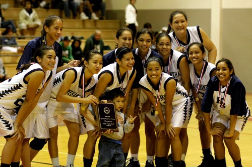 20090214_ksh-champs The BIIF D-II champions in girls basketball, Kamehameha-Hawaii.