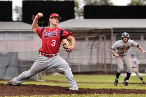 rnm-090214_0001 Hilo starting pitcher Jesse Moon went four innings and did not factor in the decision.