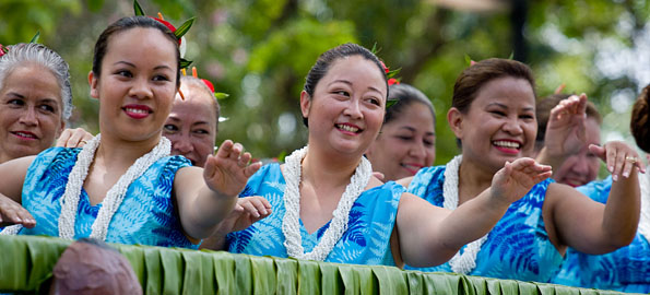 The Royal Parade through Hilo on the last day of the Merrie Monarch Festival