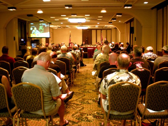 20090616_county-council Council members listen to testimony during the June 16 meeting. (Hawii247.org photo by Karin Stanton)
