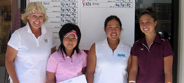 Alina Ching (Honolulu) shot a three-over 75 to claim medalist honors in breezy conditions today at Mauna Lani Resort. Cassy Isagawa (Wailuku) finished with a 78 and Serena Aoki (Japan) shot 80 to claim the remaining two qualifying berths. 