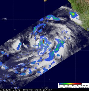 365893main_blanca_trmm_hi The TRMM satellite shows heavy rain, falling at about 2 inches per hour in Tropical Storm Blanca. Credit: NASA/SSAI, Hal Pierce