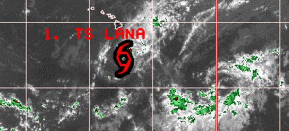 As of 5 p.m. Saturday (Aug 1) Lana is 360 miles south of Hilo with maximum sustained winds of 50 mph with higher gusts. Lana is expected to weaken over the next 24 hours.