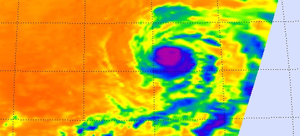 NASA satellite imagery has helped forecasters see that Hurricane Felicia is running into cooler waters and increasing wind shear, two things have taken her strength "down a peg or two."