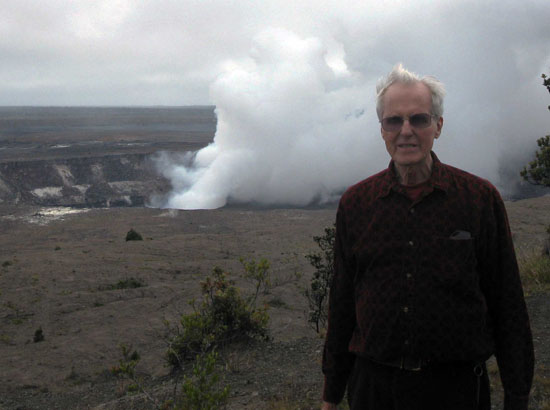 DrThomasWright Dr. Tom Wright contemplating the new vent within Halemaumau Crater. (Photo courtesy of Hawaiian Volcano Observatory)