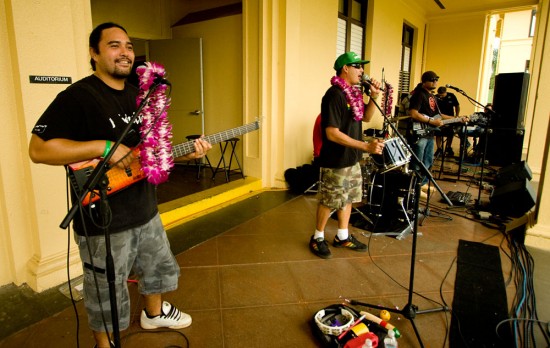 20091121_revival The group 'Revival' takes to the stage at Hilo High School.