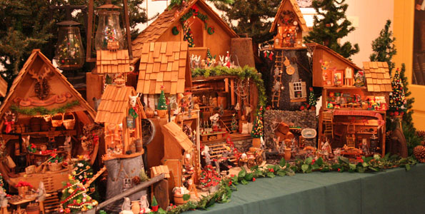 A miniature Christmas Village created by beloved island painter and Kona resident Martha Greenwell is on display at the Isaacs Art Center at Hawaii Preparatory Academy through January 5, 2010.