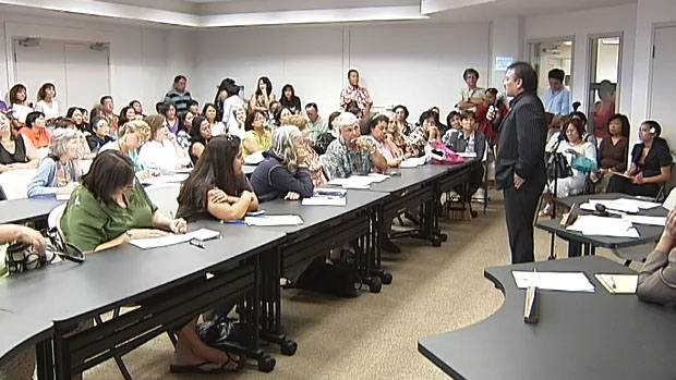 The committees on Human Services and Housing held an informational briefing at the Aging and Disability Resource Center in Hilo Thursday (March 25) to review the proposed reduction in services by the Department of Human Services (DHS).