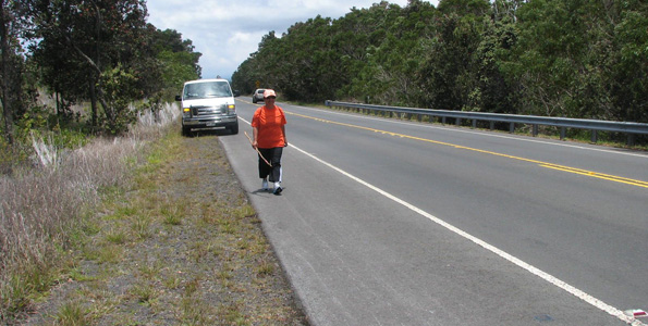 Cool and windy Monday leads fund-raising walker into Kurtistown; cruising through Hilo during Tuesday's segment