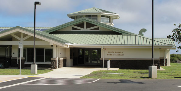 North Kohala Public Library, a new "green" library on the Island of Hawaii, will be dedicated in a grand opening ceremony and program on Monday, November 8 at 11 a.m. The Library will officially open at noon.