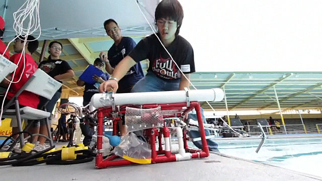 The Hilo Waiakea Alliance were the overall winners in the underwater robotics competition and qualify for the international competition. Video and results of the event.