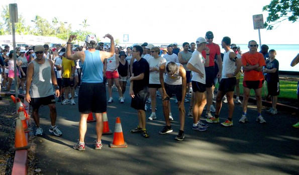 20120101_wj-nyd5k Runners prepare for the start of the Big Dog New Year's Day 5K at Moku Ola. Photo courtesy of Wayne Joseph