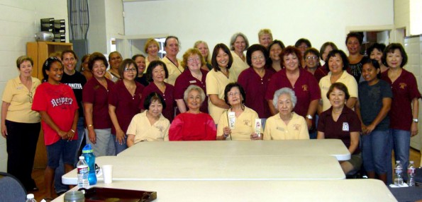 20120428_HiloZonta-Group Zonta Club of Hilo members and friends learned first hand about growing homelessness and gave a hand by teaching sewing skills and crafts at HOPE Services.