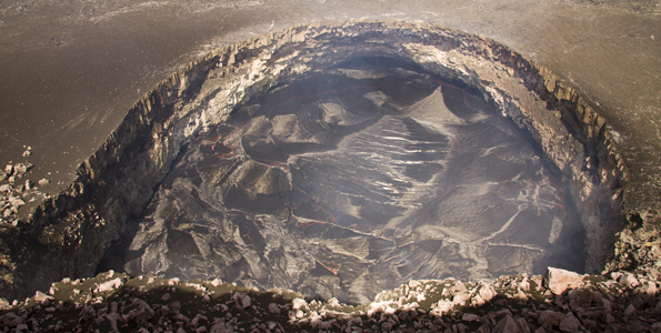 Halemaumau Crater lake reaches highest level since forming after an explosive eruption in March 2008
