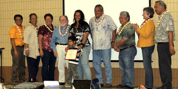Gov. Neil Abercrombie, Mayor Billy Kenoi and a host of elected officials gathered to celebrate the inaugural graduation of the Veteran to Farmer program. (Photo by Karin Stanton)