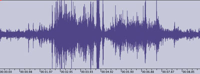 Audio waveform and MP3 audio of 4.8M earthquake recorded by Hawaii 24/7. Click on image above to listen to MP3 recording.