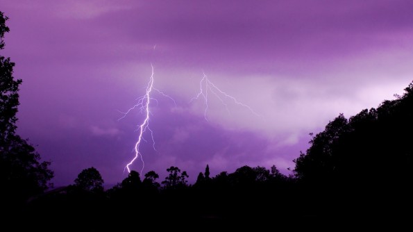 Lightning and thunder put on quite a show Saturday night (Oct 26) as seen in this image taken in Glenwood. Photography by Baron Sekiya | Hawaii 24/7