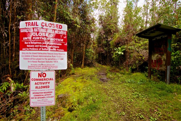 The Kahaualea Natural Area Reserve trailhead at the end of Captain's Drive/Ala Kapena Drive in Glenwood, Hawaii. Officially the trail is closed but hikers and hunters often enter the area. Hawaii 24/7 File Photo.