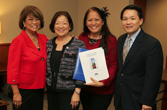 From left: Ruthe Ashley (CA); Sen. Mazie K. Hirono (HI); Margaret K. Masunaga (HI); Marvin Dang (HI) (Photo special to Hawaii 24/7)