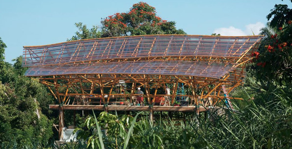 The Building with Bamboo workshops will be held in the Lightwave Bamboo Agricultural Structure at a private residence in Kona. (Photo courtesy of The Institute for a Sustainable Future)