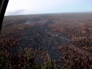 The Kilauea June 27th Lava Flow at 6:30 a.m., Monday (Feb 2) overflight by Hawaii County Civil Defense.