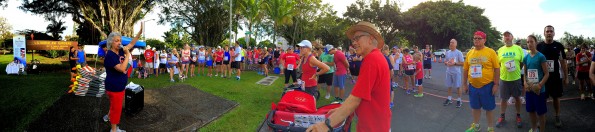 Runners, walkers and volunteers get ready for the start of the 'A Salute to Our Veterans' on July 4, 2014 in Hilo. Hawaii 24/7 File Photo