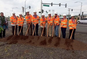 From left to right: Kahu Daniel ‘Kaniela’ Akaka Jr.; Ed Sniffen, HDOT Deputy Director of Highways; Cindy Evans, State House of Representatives; Dru Mamo Kanuha, Hawaii County Council Chair; Chad Goodfellow, Goodfellow Bros., Inc. President; Ford Fuchigami, HDOT Director; Steve Goodfellow, Goodfellow Bros., Inc. CEO; Ed Brown, Goodfellow Bros., Inc. Director of Operations; Nicole Lowen, State House of Representatives; Mayela Sosa, Federal Highways Administration Division Administrator.