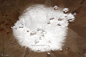 Mauna Kea on December 25, 2016. NASA Earth Observatory images by Jesse Allen, using Landsat data from the U.S. Geological Survey.
