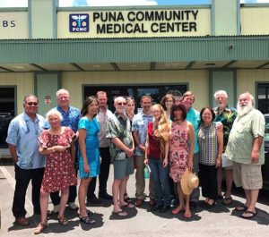 PCMC board of directors and chair Ralph Boyea, Dr. Hart Miller, PCMC Medical Director, Dan Brinkman, East Hawaii Regional CEO of HHSC, Will Okabe, Mayor’s Executive, Senator Russell Ruderman, Representative Joy San Buenaventura, and council members Eileen O’hara and Jen Ruggles.