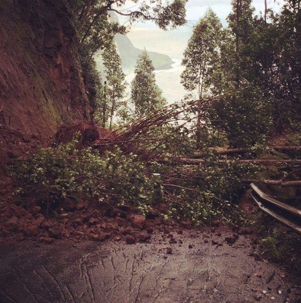 Landslide on Waipio Valley Road. Photo courtesy of Jeff Dale