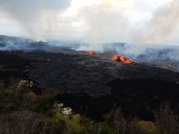 Kilauea eruption Lower East Rift Zone in Puna Saturday, May 26, 2018. Photos courtesy of Hawaii County Civil Defense.