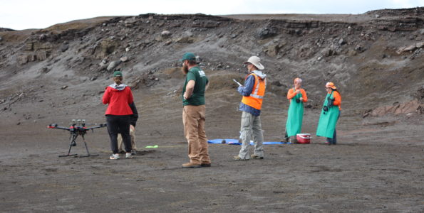Volcano Watch: Kilauea activity update for October 31, 2019 The USGS and OAS team prepares the sampling mechanism and inspects the unmanned aerial system a few minutes before mission start and takeoff. Precautions were taken to ensure the aircraft and sampling mechanism were sterile and would return safely from the pond. Photo courtesy of U.S. Geological Survey